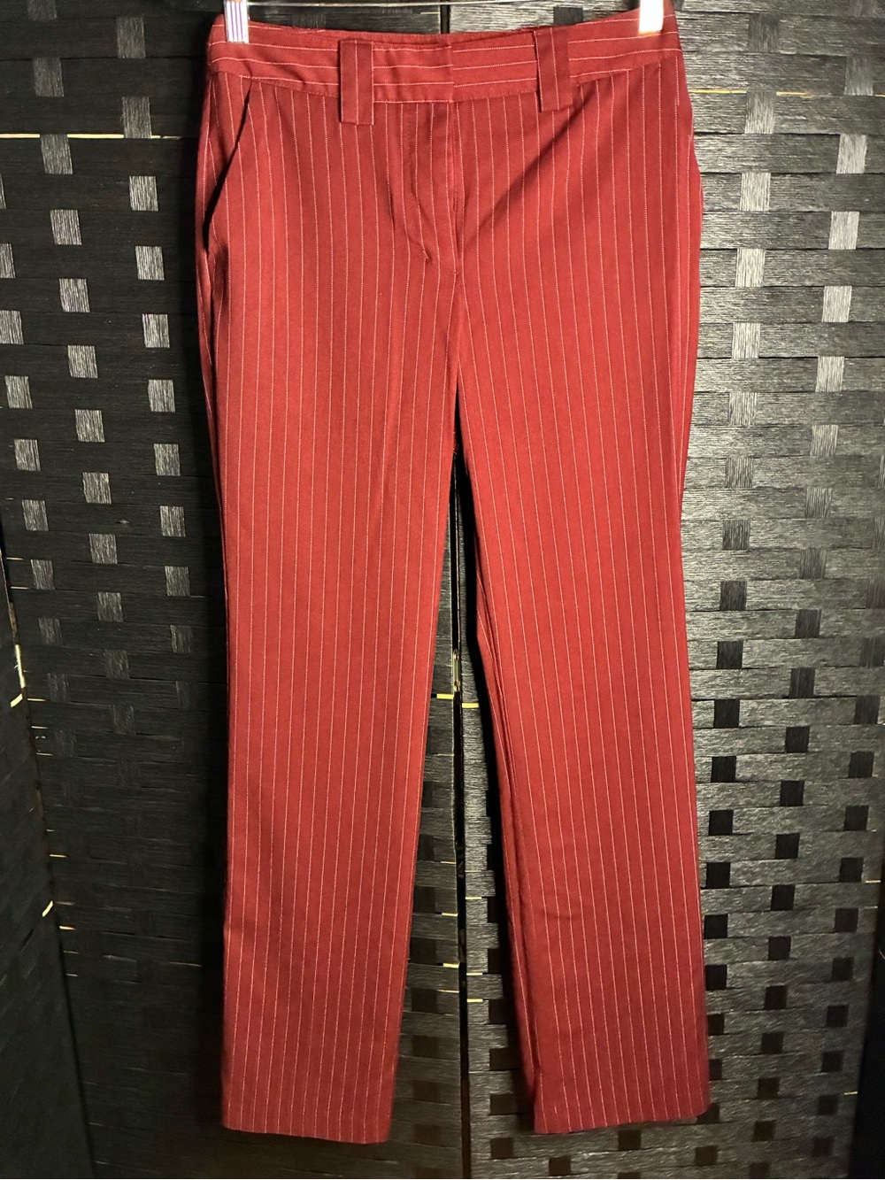 Worthington Rust Pinstripe Straight-Leg Dress Pants